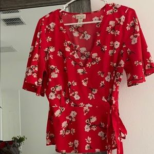 Red Japanese blouse